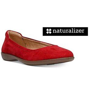 NATURALIZER! Flexy red fabric slip on ballet flats